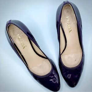 Prada purple patent leather heels